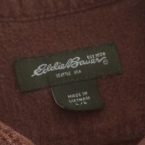 Vintage Eddie Bauer Brown Hunting Outdoors 100% Cotton Button Down Shirt Large - Picture 10 of 11